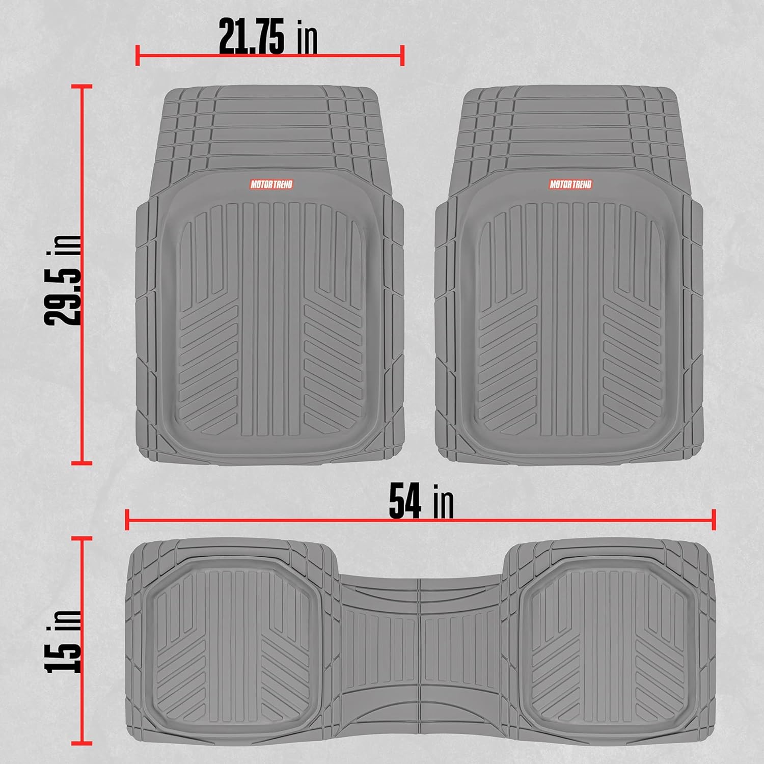 Motor Trend FlexToughXL Floor Mats Gray - Gallery 7