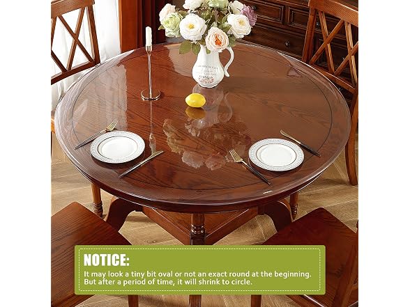 OstepDecor Round Clear Table Protector 60