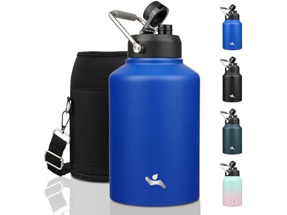 Konokyo 128 oz Water Bottle Jug with Handle Blue