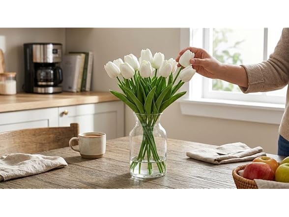Mikasa Elements Artificial 13" White Tulip Stems