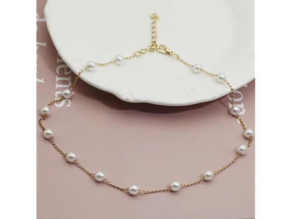 Matripop Gold Pearl Necklace 14K Gold Plated