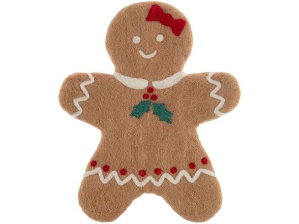 Karma, Felt Holiday Trivet,Gingerbread Woman