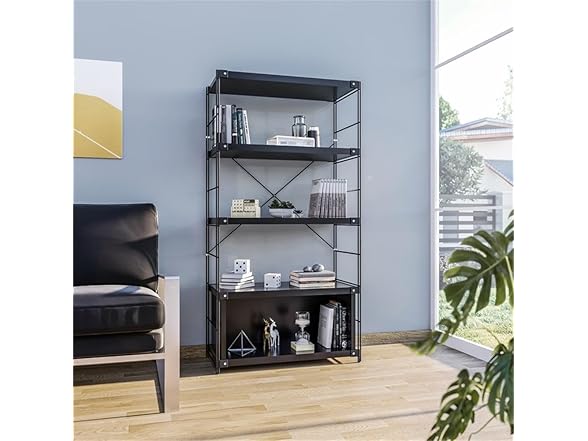 LeisureMod Brentwood 4-Shelves Bookcase