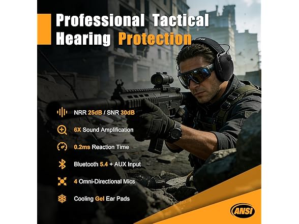 Black Bluetooth Shooting Earmuffs