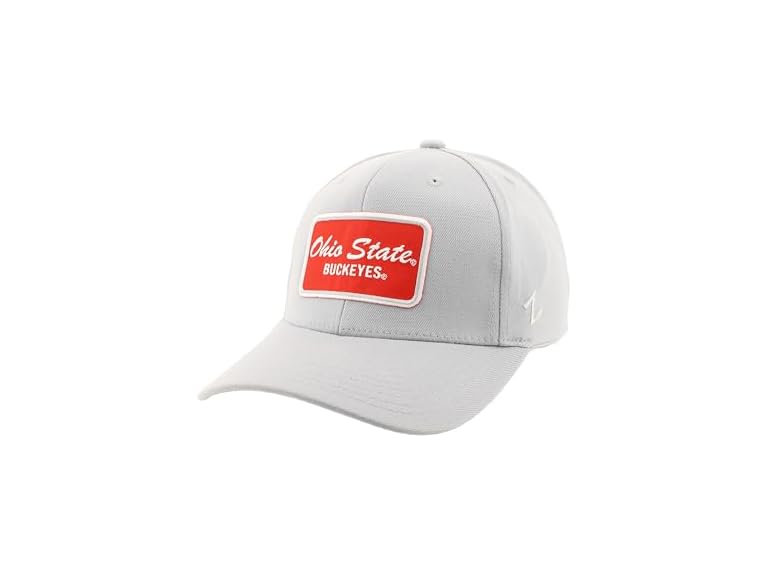 ZHATS Men's Standard NCAA Officially Licensed Fitted Hat ZH Patch Brick Light Gray, Grey, Medium