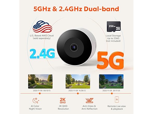 owltron 2K Window Camera | 5G & 2.4GHz | 3MP