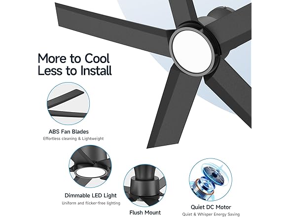 ocioc 52in Ceiling Fan with Remote