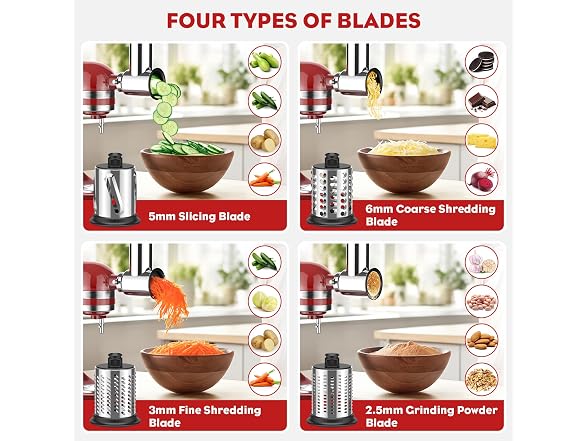Meat Grinder & Slicer Mixer Attachment
