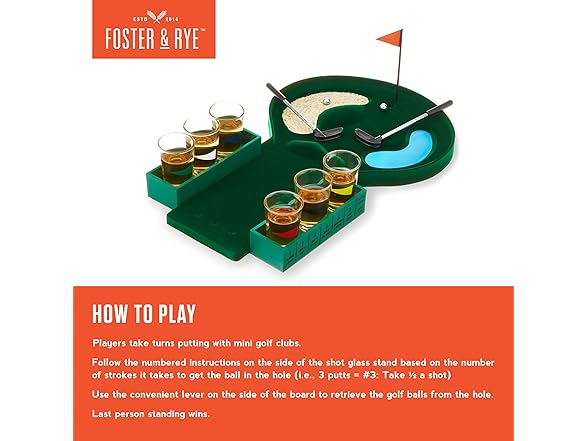 Foster & Rye Putt & Shot Mini Golf Drinking Game