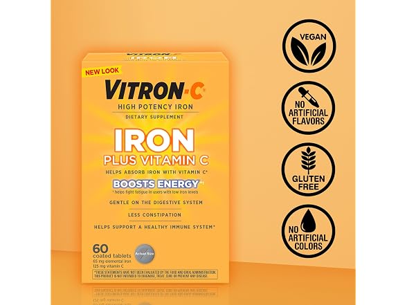 VitronC Iron Supplement Vitamin C 60ct