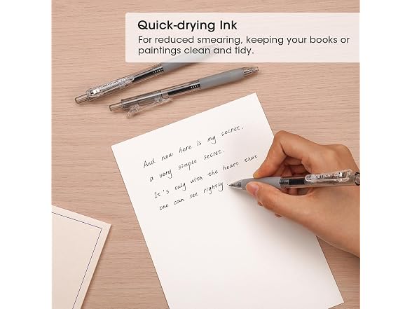 WRITECH Retractable Gel Ink Pens: 0.7mm Black