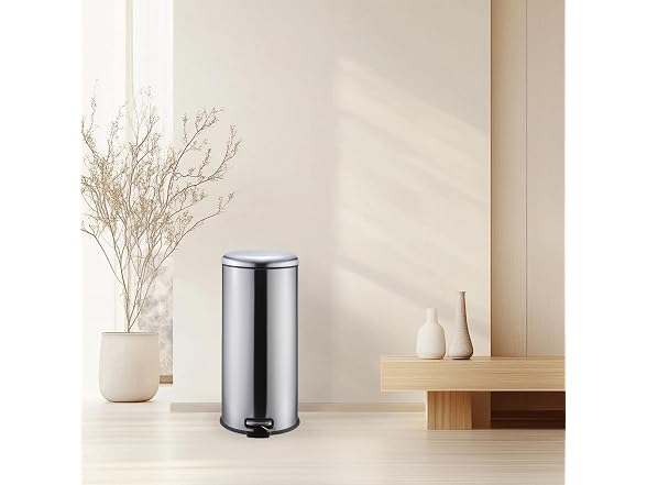 MOVECOM Stainless Steel Indoor Recycling Bin – 8 Gallon