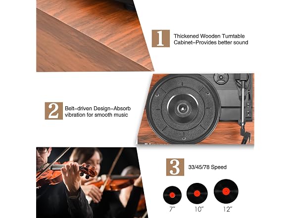 Vinyl Record Player Turntable with