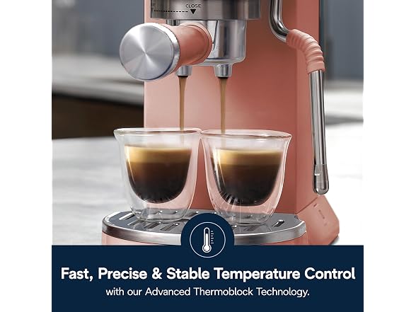 De'Longhi Dedica Duo Compact Espresso Machine Ros Pink