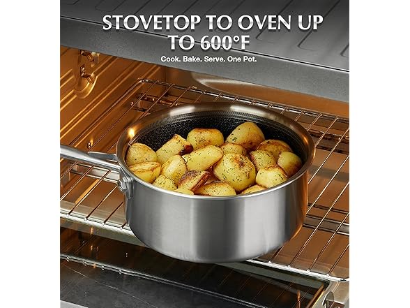 Hybrid Nonstick Stainless Steel Saucepan