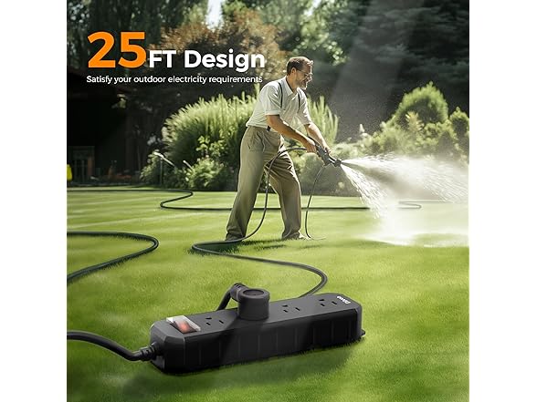 25 FT Waterproof Power Strip