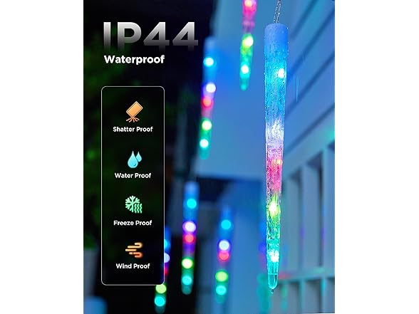 Brightown Smart Icicle Lights Outdoor- 31.2ft with 20 Tubes 100 LED