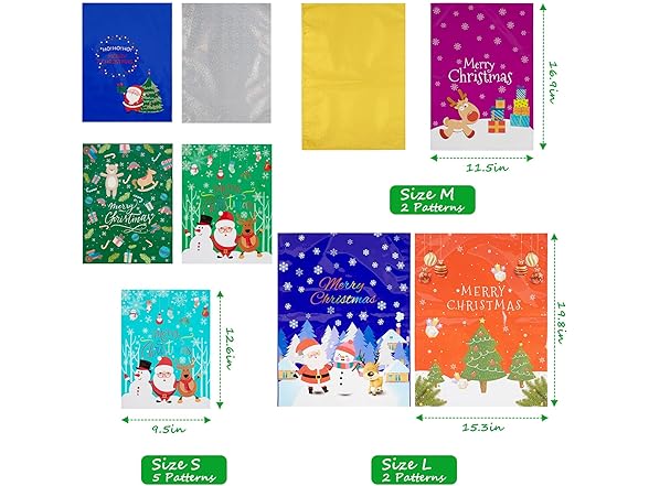Lumiparty Christmas Gift Bags - 36Pcs in 3 Sizes