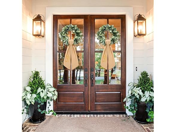 Yicentdp 2 Pcs Burlap Wreath Sash