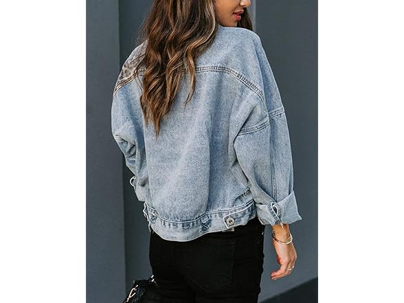 Chouyatou Women (XL) Spliced Ripped Jacket Coat