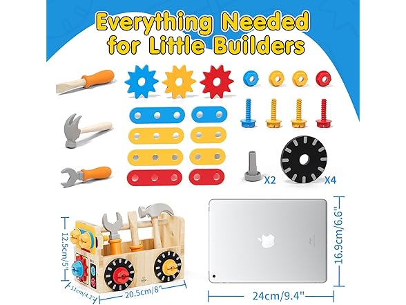 Lehoo Castle Wooden Toddler Tool Bench