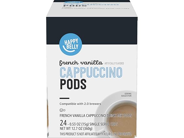 24CT Happy Belly Cappuccino Coffee Pods Light Roast