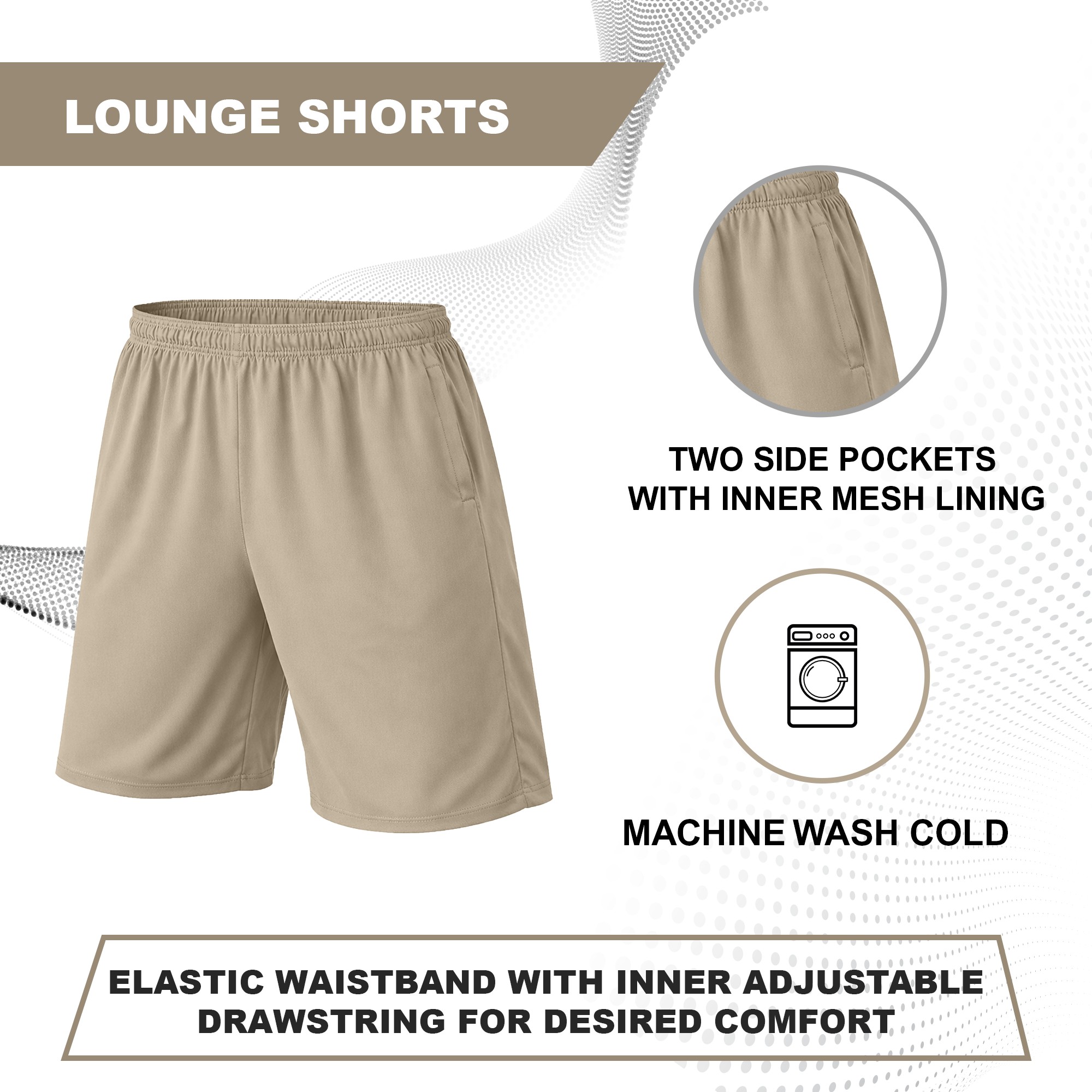 3Pk Or 5Pk Mens Poly Tech Lounge Shorts - Gallery 21