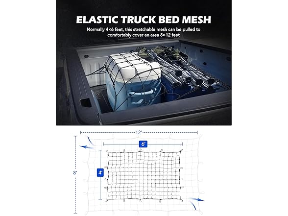 Orion Motor Tech 4x6 Cargo Net for Pickup Truck