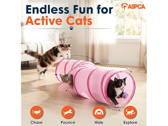 ASPCA Cat Tunnel with Rattle Toy