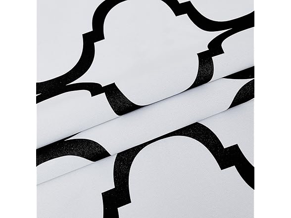 Melodieux White/Black Blackout Curtain 42"x63"