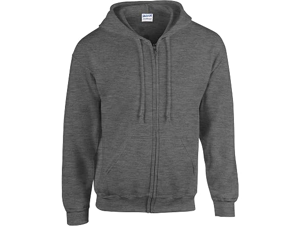 Gildan Men (XXL) Satin Label 1x1 Rib Zipper Hoodie