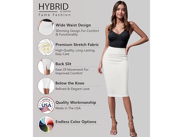 Hybrid & Company Women (XL) Nylon Ponte Skirt