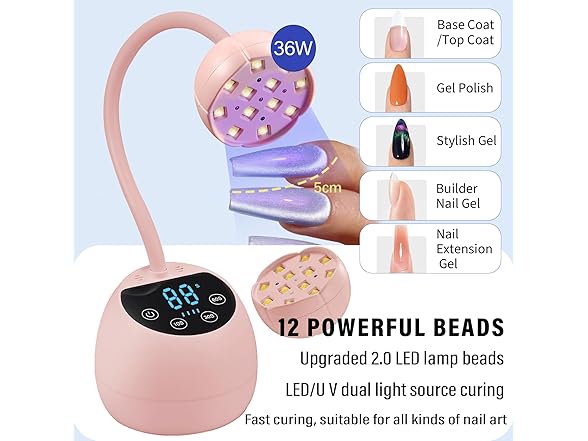 36W Mini Cordless UV Nail Lamp