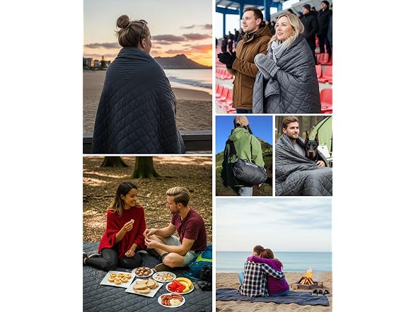DUKUSEEK Waterproof Stadium Blanket NO HOOD - Gallery 3