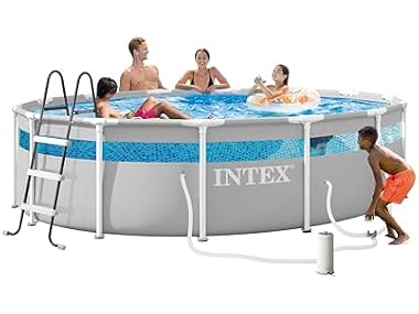 $249.99, Was $599.99, 58% Off! INTEX Prism Frame Clearview Premium Above Ground Pool Set dealfomo