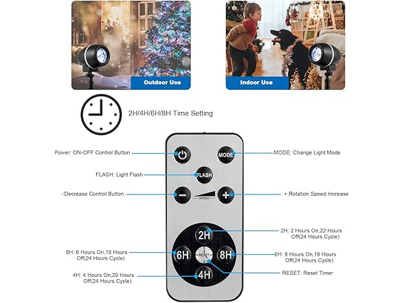 LED Snowflake Projector w/Remote