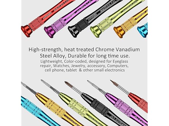 Flat Phillips Screwdriver Set Glasses