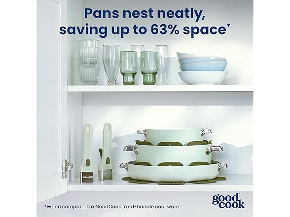 GoodCook Ceramic Cookware Set 5-Piece Sage Green