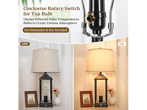 Brightever 28" Farmhouse Table Lamps Set of 2