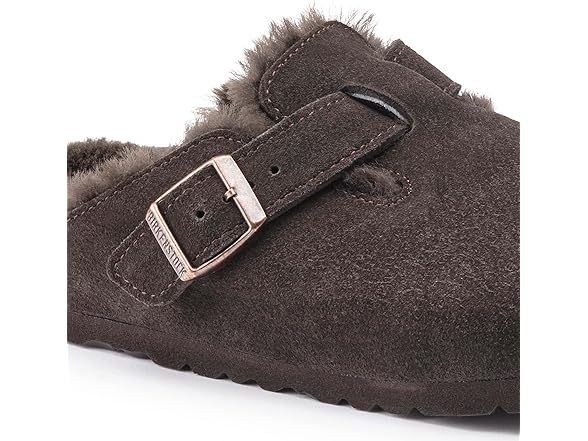 Birkenstock Shearling Suede Leather Clog