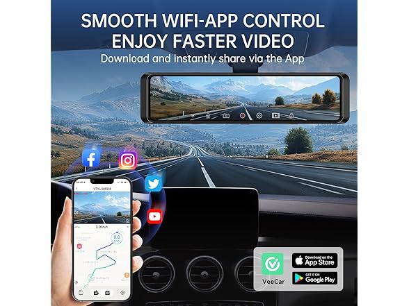 TUIFAC 4K Rear View Mirror Camera