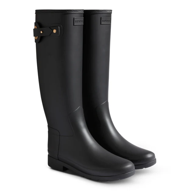 Hunter Refined Gold Trim Tall Gloss Women's Boots (9) - Gallery 7