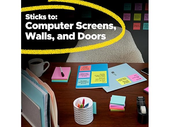 Post-it Super Sticky Notes, 3x3 in, 6 Pads