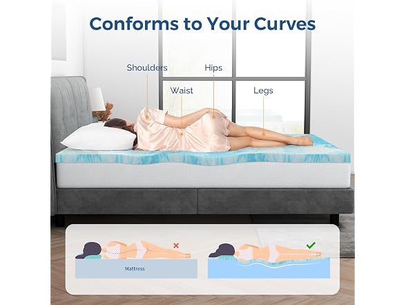 Mattress Topper Twin, 3 Inch Gel Memory