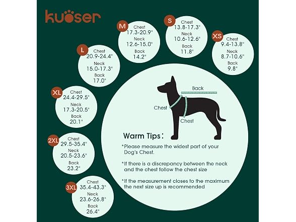 Kuoser Waterproof Dog Coat,Reversible Dog Jac