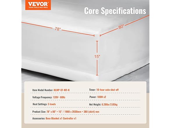 VEVOR Heated Mattress Pad