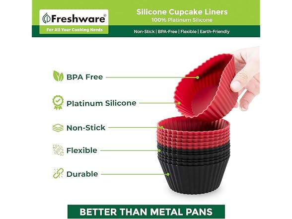 Freshware Cupcake Liners, Pack of 12 