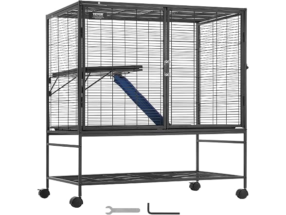 VEVOR 39" Rolling Metal Ferret Cage
