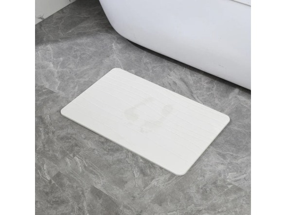 Off White Wave Stone Bath Mat, 24"x15"