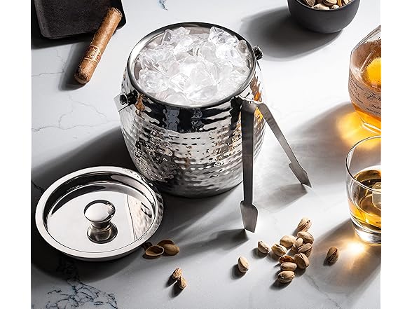 Insulated Ice Bucket w/ Lid & Tongs 1.7L